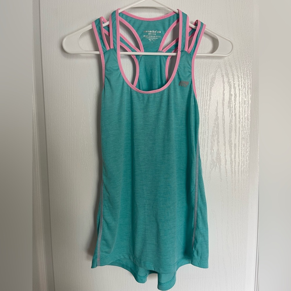 Women's Teal and Pink Athletic Tank Top